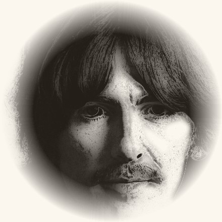 Illustrated portrait of George Harrison