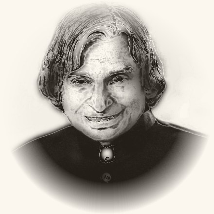 Illustrated portrait of A. P. J. Abdul Kalam