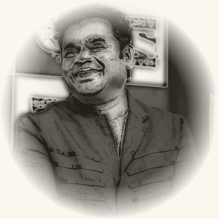 Illustrated portrait of A. R. Rahman